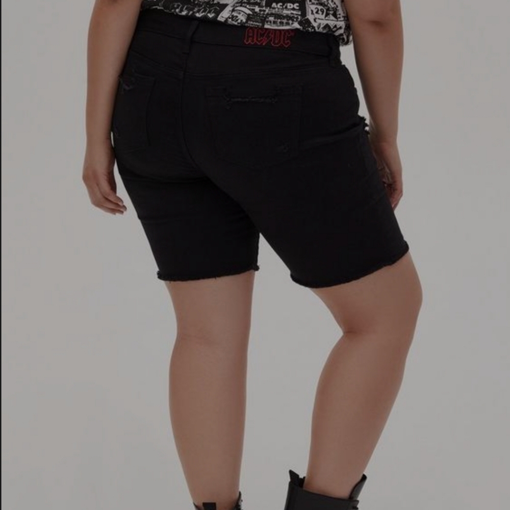 AC/DC Black Women's Distressed Bermuda Shorts - Picture 3 of 12